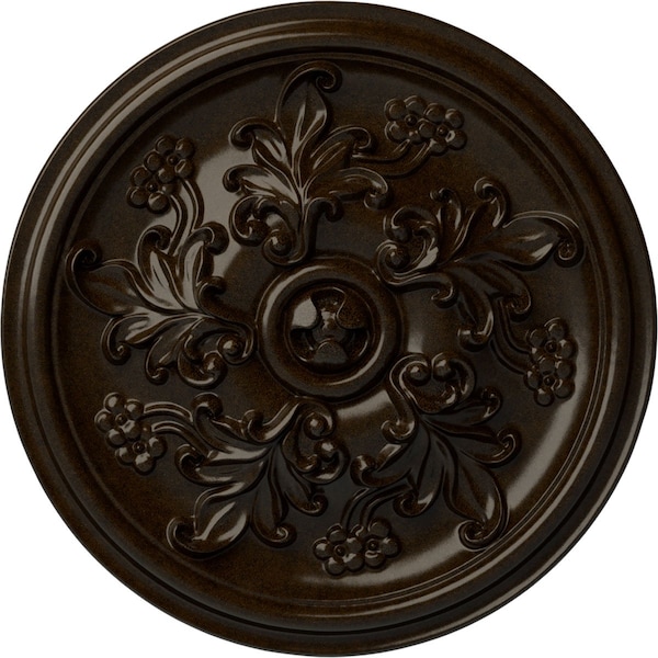 Ekena Millwork Katheryn Ceiling Medallion (Fits Canopies up to 2 1/8"), Hand-Painted Bronze, 14 1/2"OD x 2 3/4"P CM14KTBZS - main